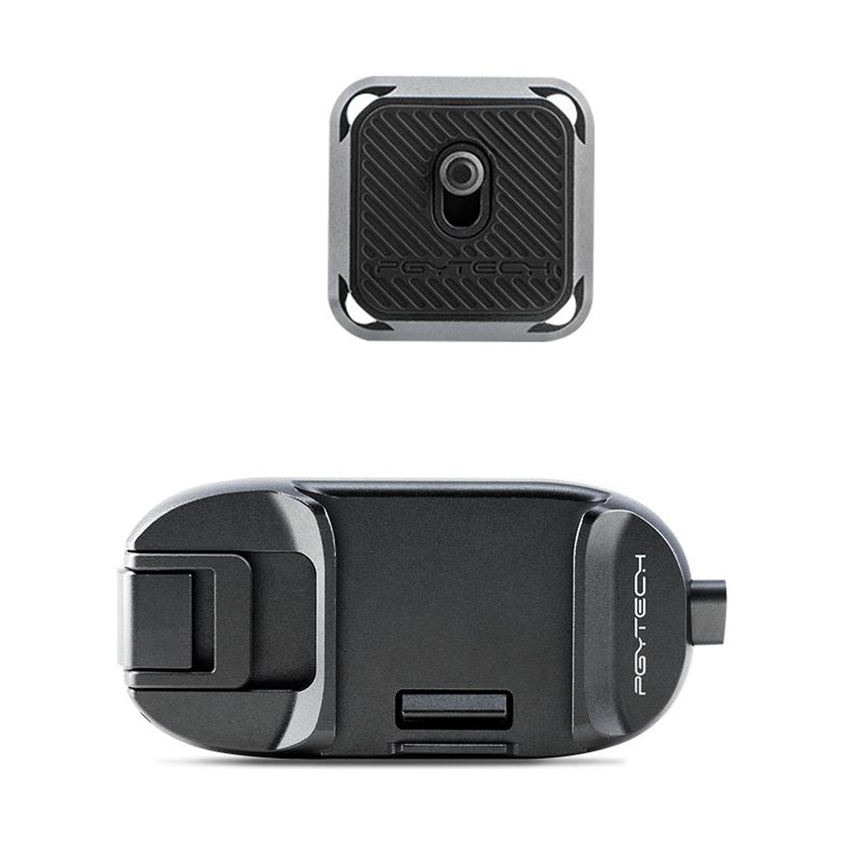 PGYTECH Beetle Camera Clip - Detailansicht: Schnellwechselplatte und Halterung