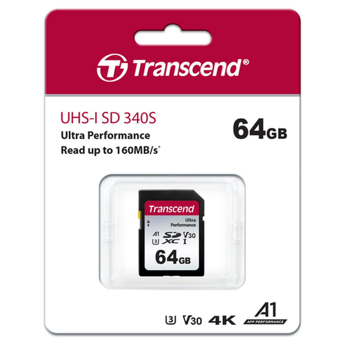 Transcend 64 GB SDXC-Karte 340S UHS-I U3 V30 A1 160/50MB/s