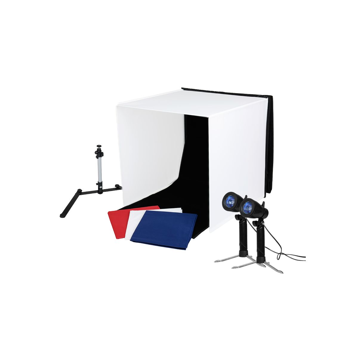 Caruba tragbares Fotostudio 50x50x50cm mit separaten Halogenlampen
