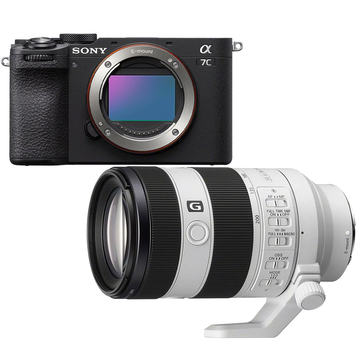 Sony Alpha 7C II Schwarz + Sony 70-200 mm 1:4,0 FE G OSS II