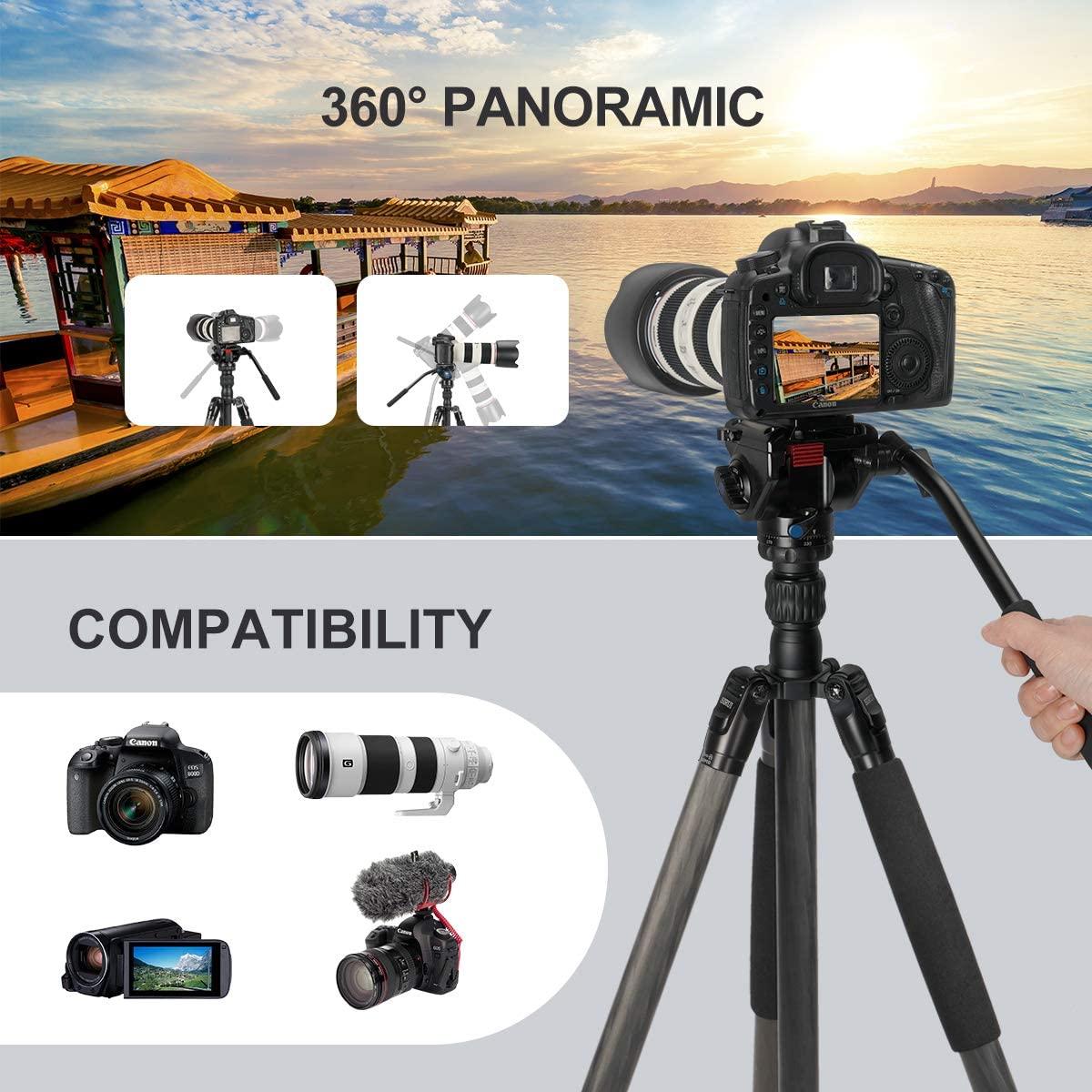 SIRUI Traveler VC - Drei-/ Einbeinstativ Carbon mit Videokopf VA-5