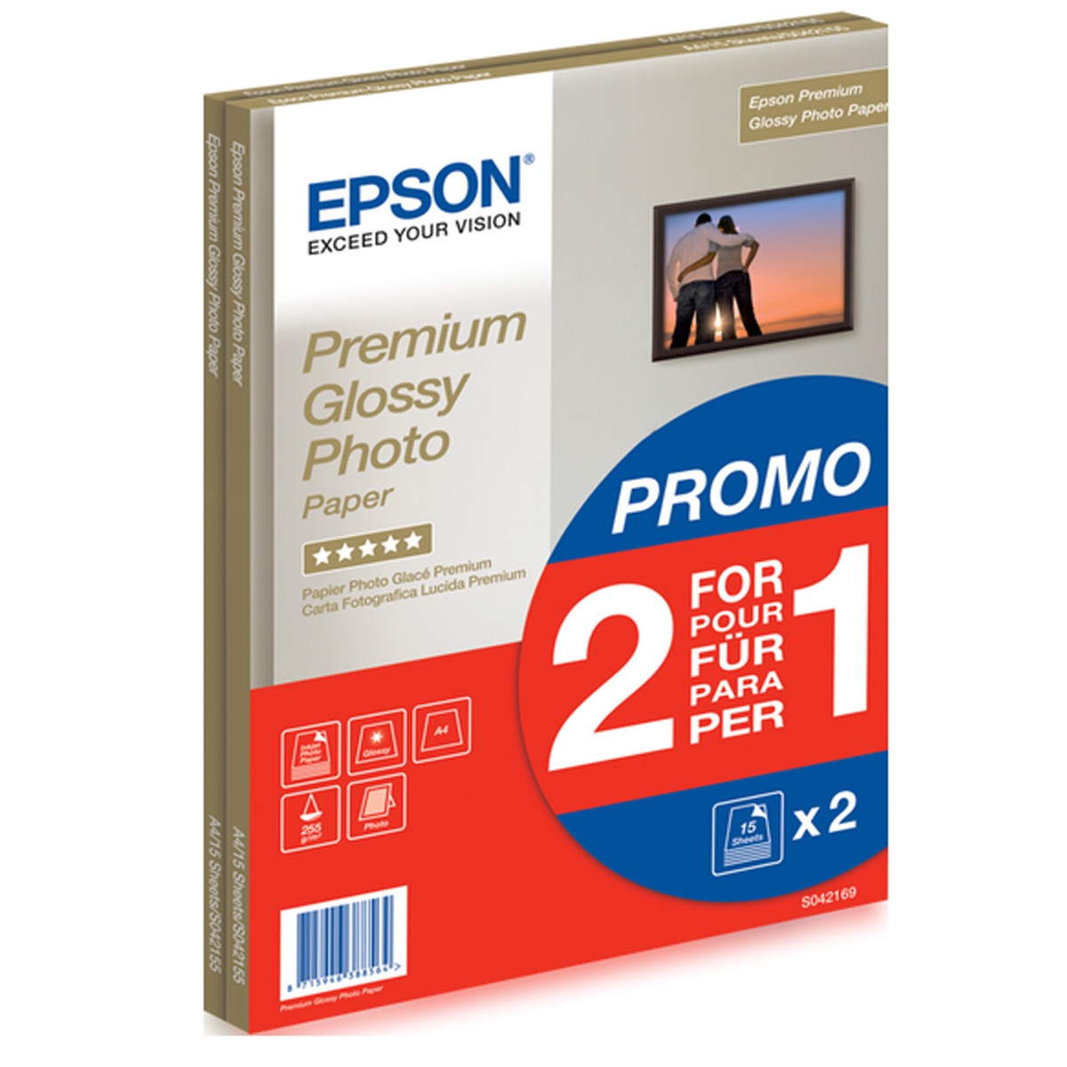 Epson Premium Glossy Photo Papier A4 2 x 15 Blatt 255 g/m²