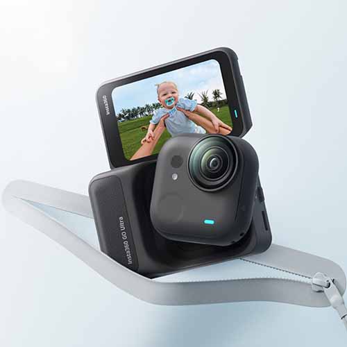 Insta360 GO Ultra mit Action Pod und Magnetbefestigung