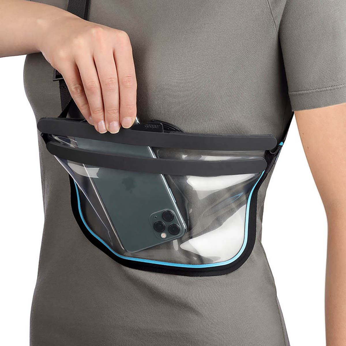 Fidlock Hermetic Sling Bag Transparent-Blue