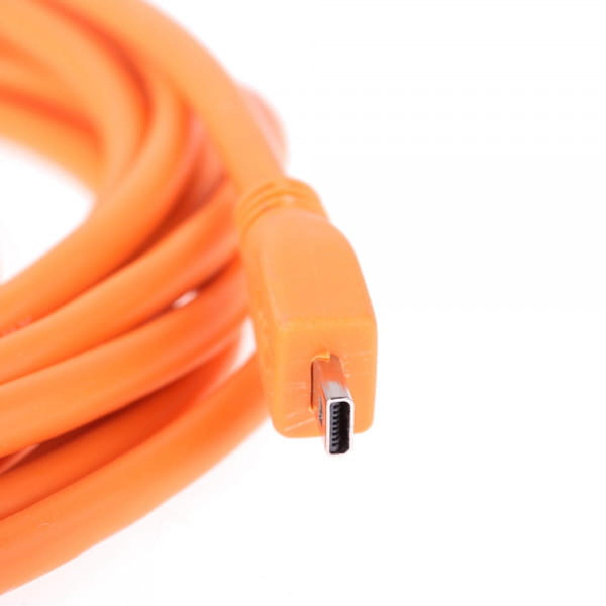Tether Tools TetherPro USB-Datenkabel für USB 2.0 an USB 2.0 Mini-B (8-Pin) - 4,6 m, gerade (Orange)