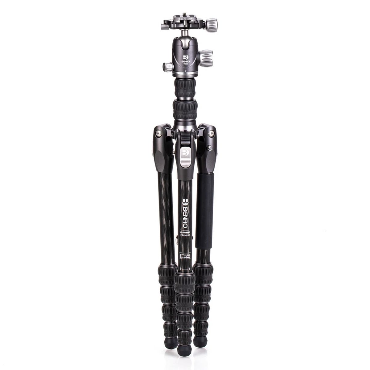 Benro Rhino Series Carbon Fibre FRHN05C + VX20 Stativkit Vorderansicht komplett zusammengeklappt