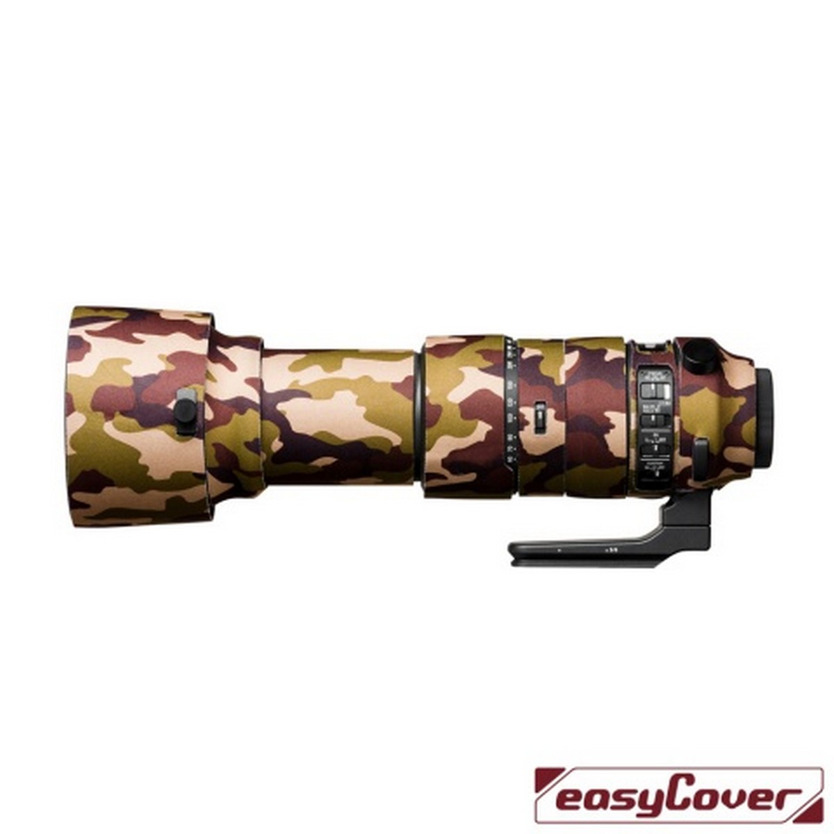 Easycover Lens Oak Objektivschutz für Sigma 60-600 mm 1:4,5-6,3 DG OS HSM Sport Braun Camouflage