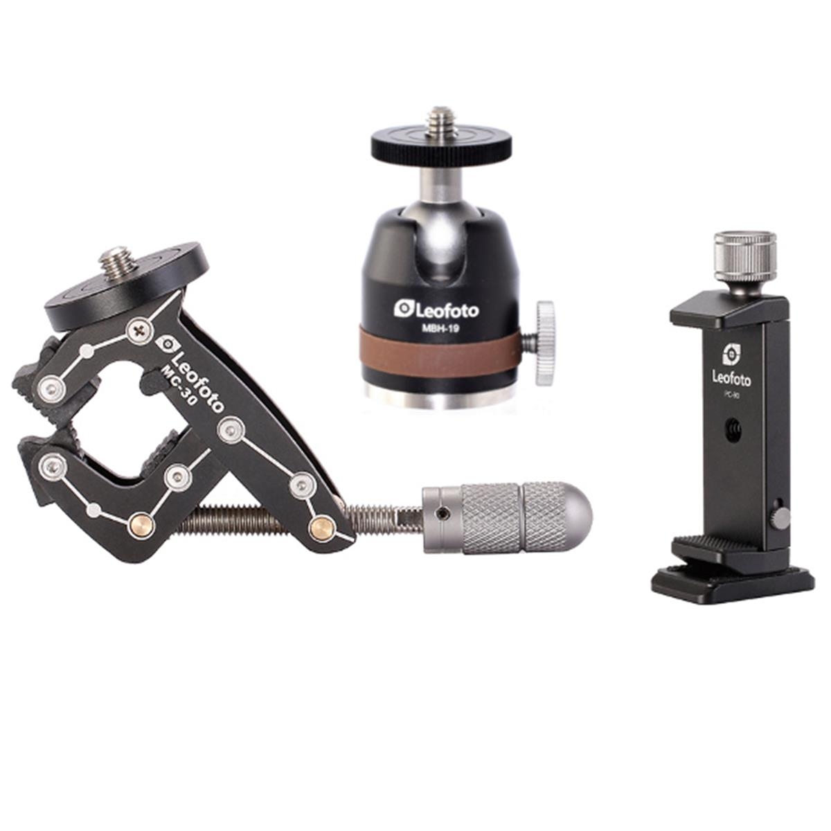 Leofoto Stativ MC-30 Kit (PC-90II ,MBH-19 , MC-30) Klemme, Kugelkopf und Smartphonehalter Leofoto Stativ MC-30 Kit (PC-90II ,MBH-19 , MC-30) Klemme, Kugelkopf und Smartphonehalter
