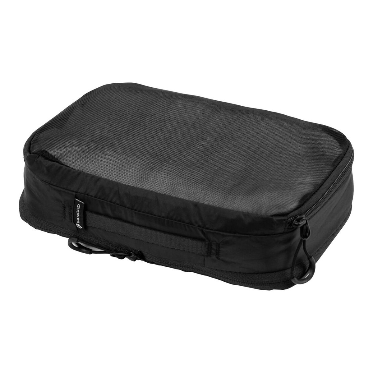 WANDRD Packing Cube Medium - Schwarzer Packwürfel, Draufsicht mit Reißverschluss und Netzoberseite WANDRD Packing Cube Medium - Schwarzer Packwürfel, Draufsicht mit Reißverschluss und Netzoberseite