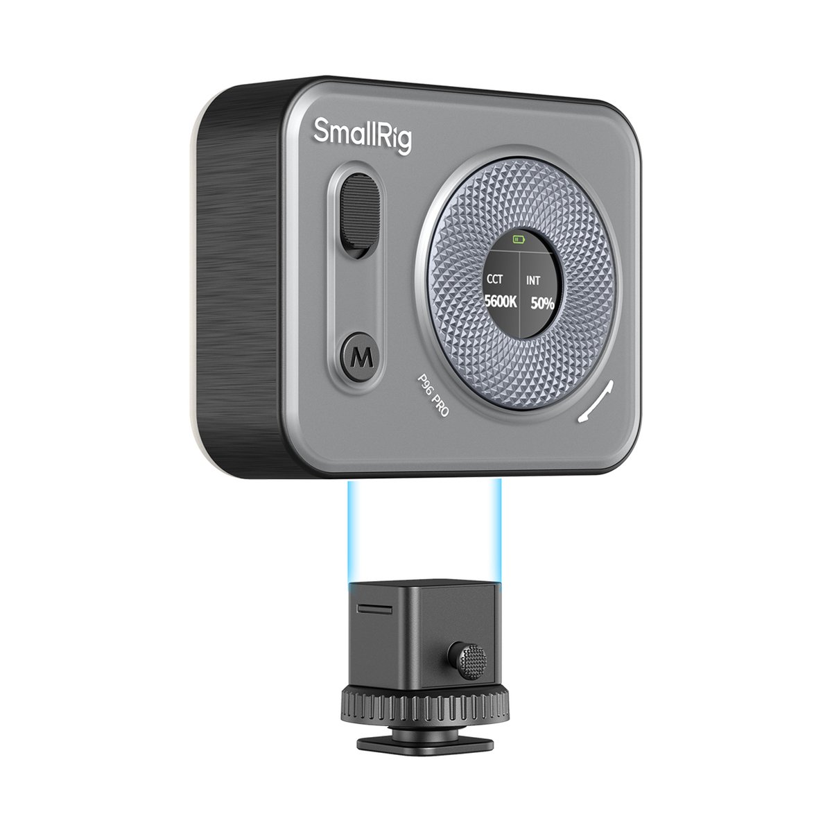 SmallRig 4660 Vibe P96 Pro Mini schwarz LED-Videolicht - SmallRig P96 PRO LED-Licht Frontansicht mit Display und Cold-Shoe-Mount