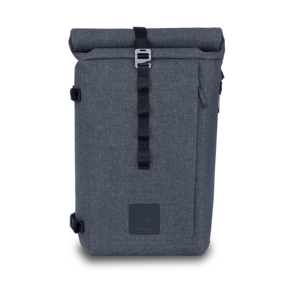 F-Stop DYOTA 11 Battleship (dunkelgrau) - Frontansicht des grauen Rolltop-Rucksacks