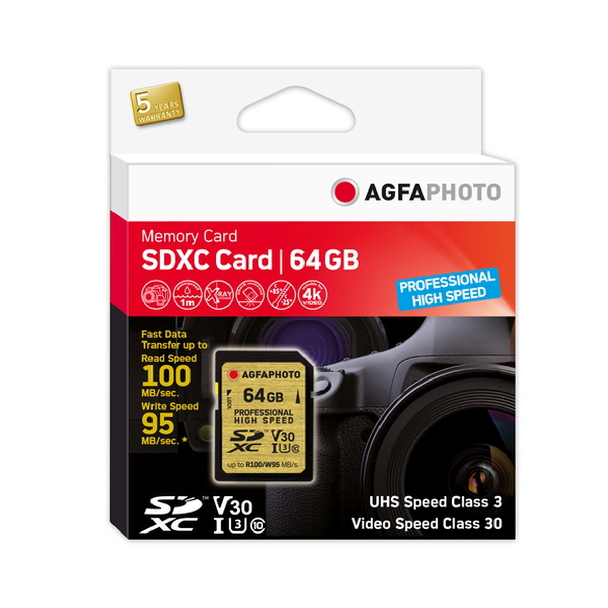 AgfaPhoto 64 GB SDXC-Karte UHS-I 100/95 MB/s