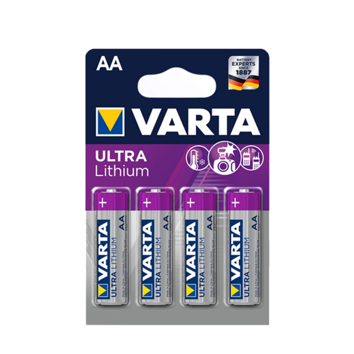 Varta Ultra Lithium Mignon N AA 4er Batterie