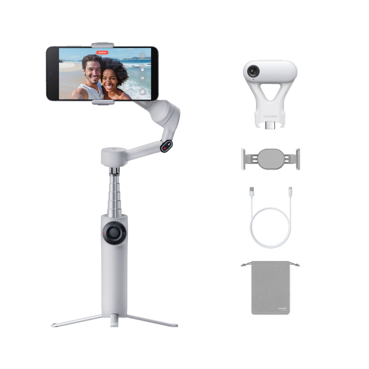 Insta360 Flow 2 KI-Tracker Bundle grau