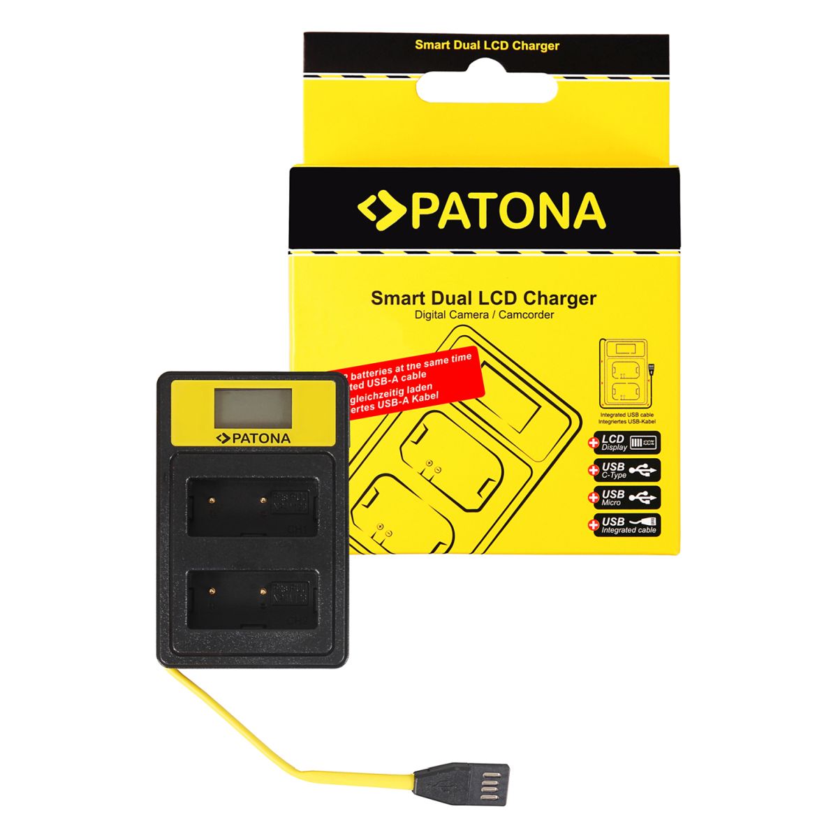 Patona Dual LCD USB Ladegerät Fujifilm NP-W 126