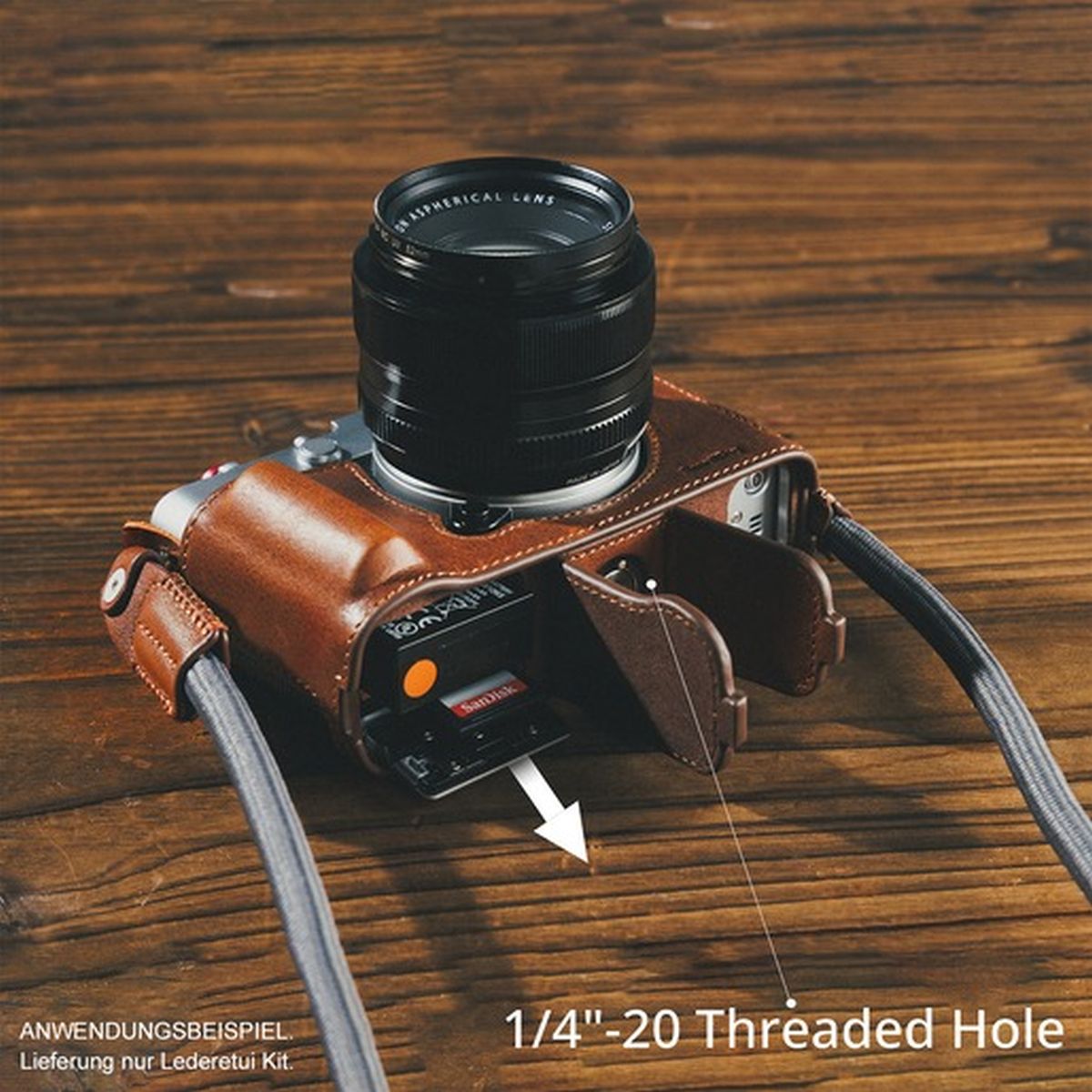 SmallRig 5449 Ledertaschen-Kit für Fujifilm X-E5 Braun