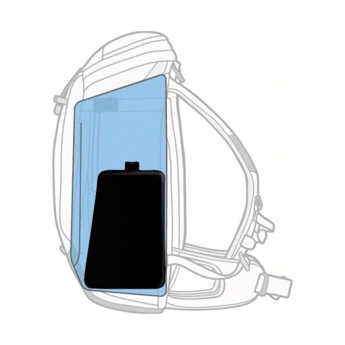 F-Stop Loka UL Essentials Bundle - Anwendungsbeispiel: Schwarzes Objekt im Rucksack-Innenfach