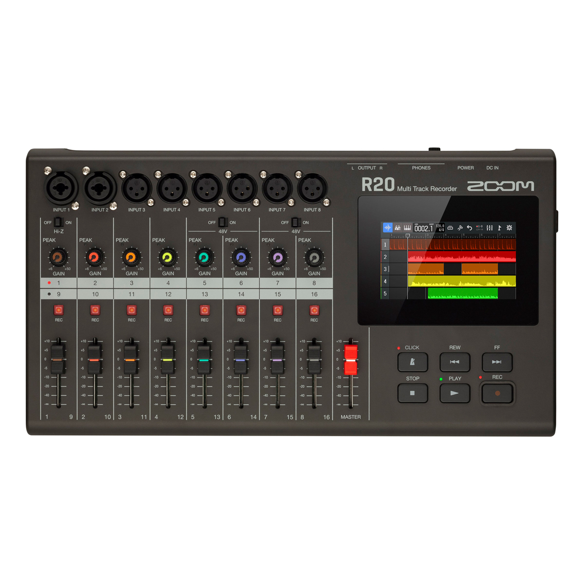 Zoom MultiTrak R20 Schwarz 16-Spur-Recorder