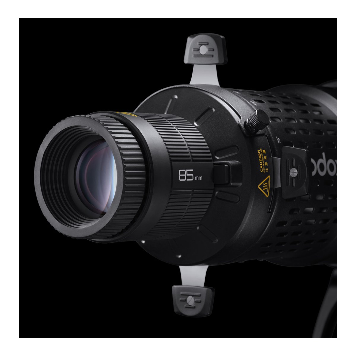 Godox Bowens Mount LED Light Projection Attachment - Detailansicht 85mm Projektionslinse