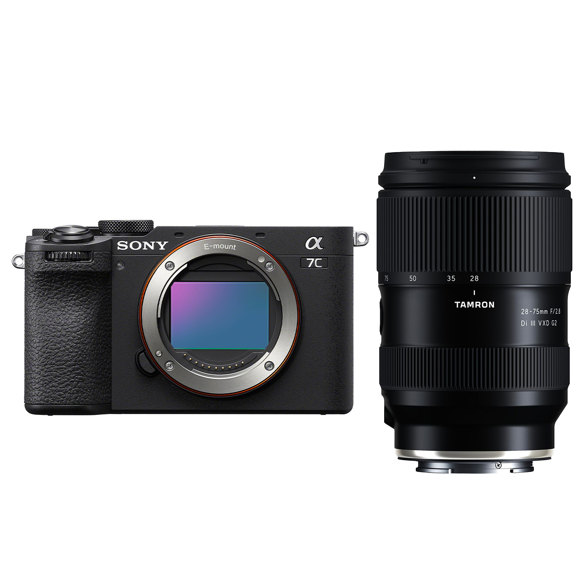 Sony Alpha 7C II Schwarz + Tamron 28-75 mm 1:2,8 DI III VXD G2 für Sony FE-Mount