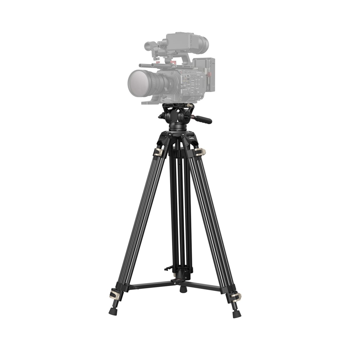 SmallRig 3751B Heavy-Duty Fluidkopf Stativ AD-01 - Anwendungsbeispiel Stativ mit montierter Kamera