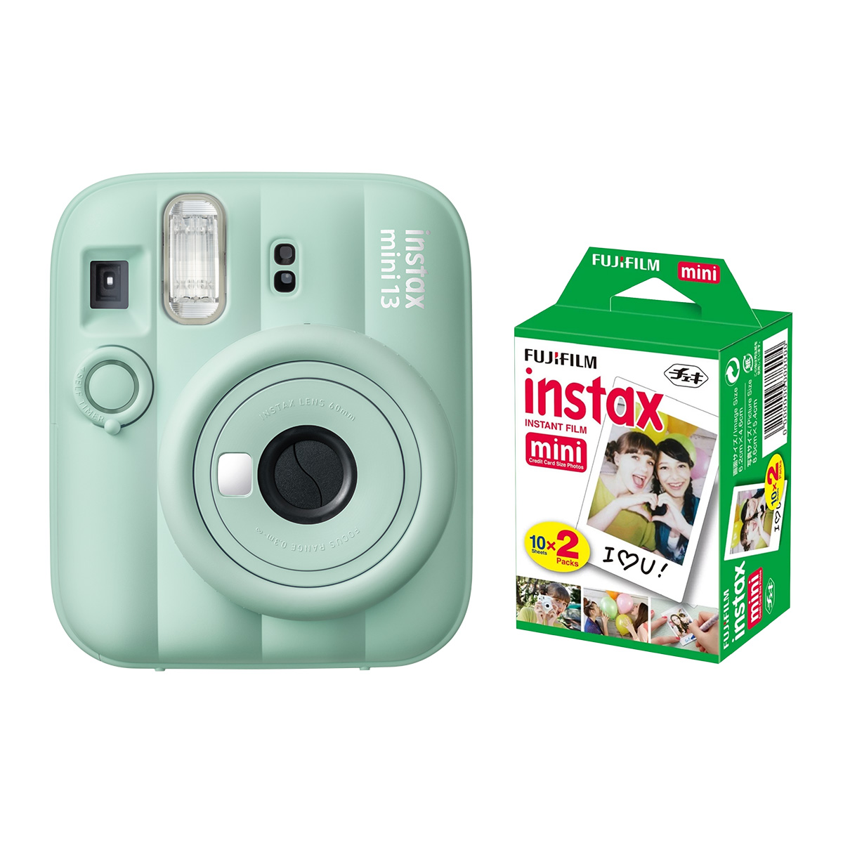 Fujifilm Instax Mini 13 Lagoon Green + Instax Mini Doppelpack (20 Bilder)