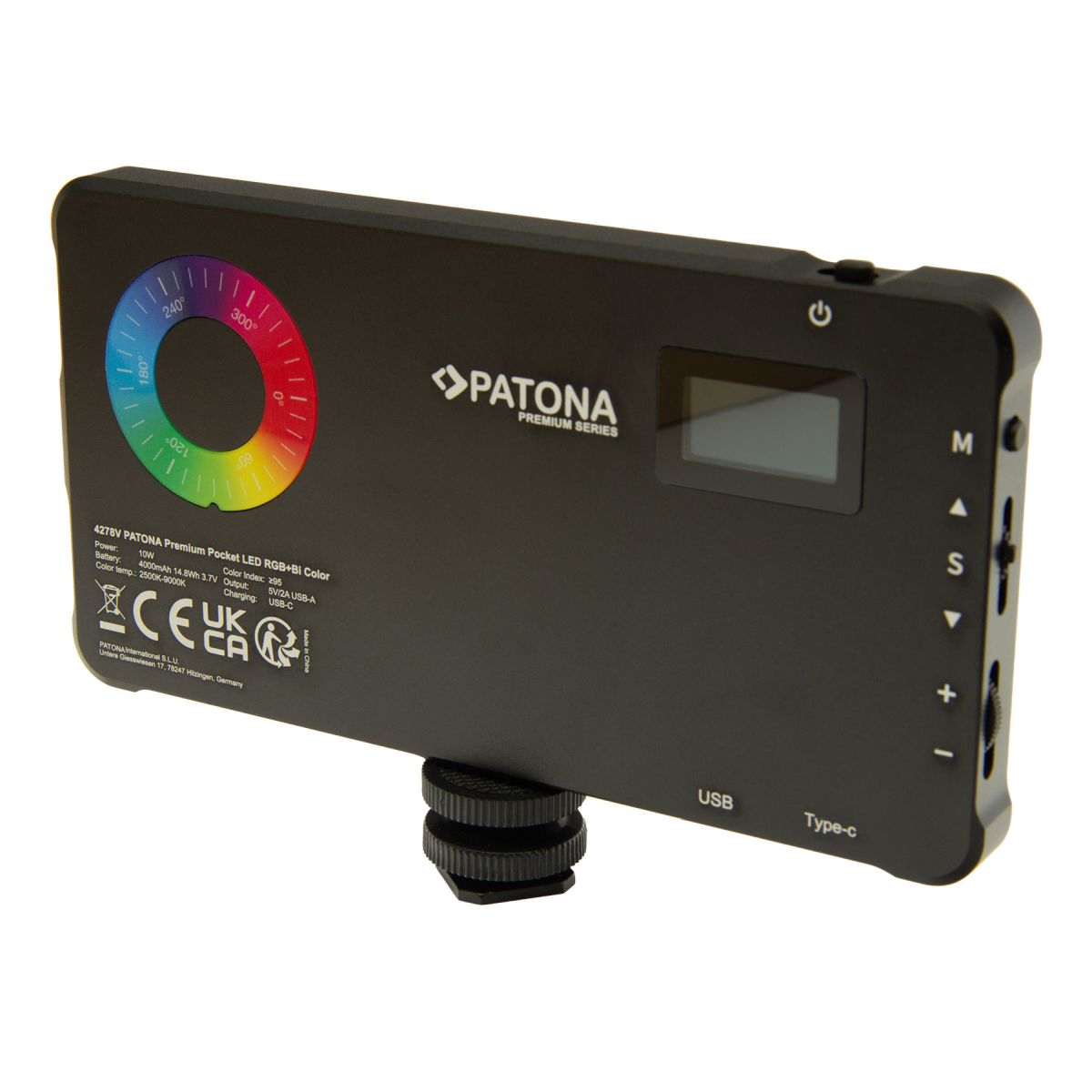 PATONA Premium RGB Taschen-Videolicht mit Powerbankfunktion