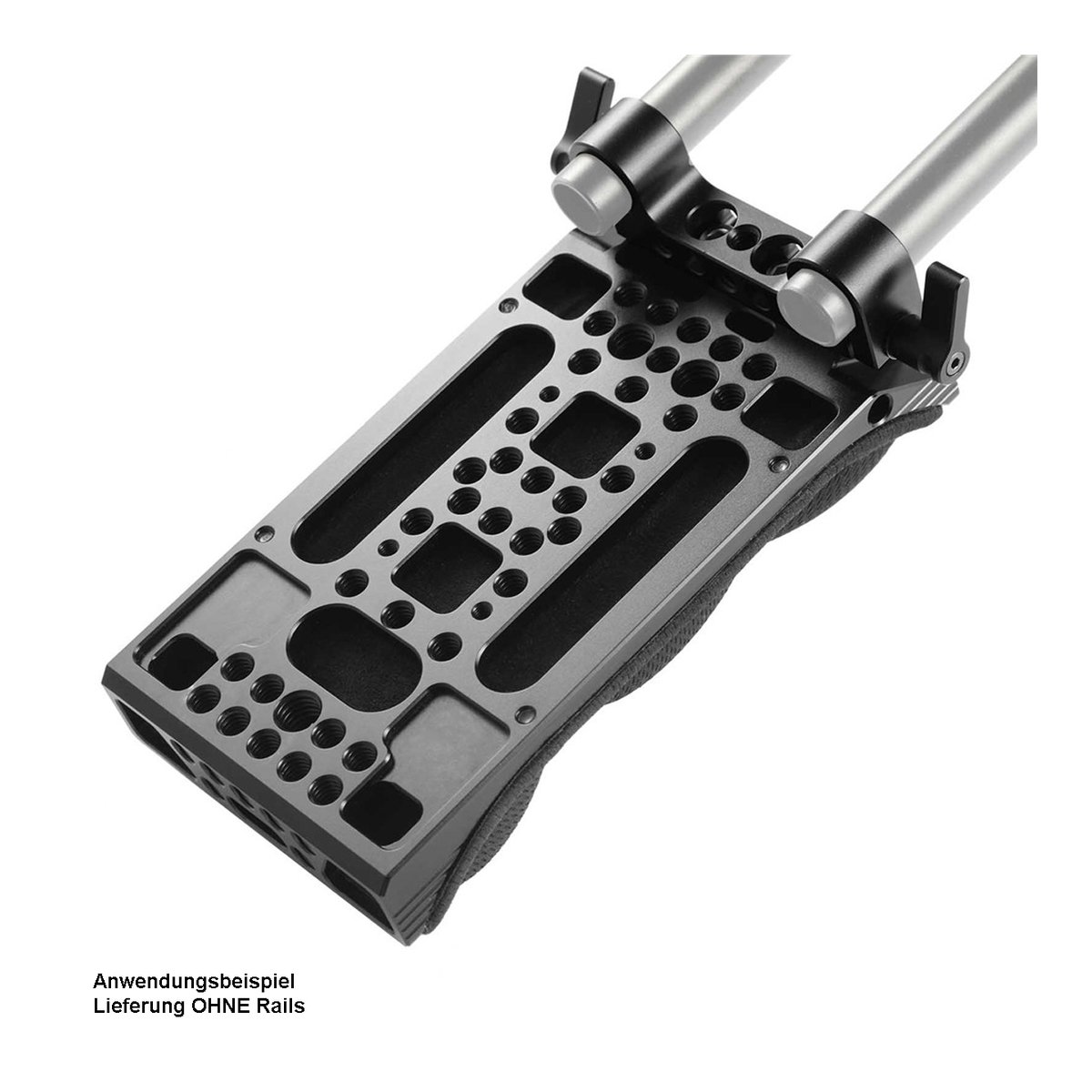 SmallRig 2077 Universal-Schulterpad mit 15 mm RailBlock 2077 - Anwendungsbeispiel: Kamerabasisplatte mit Rod-Halterung