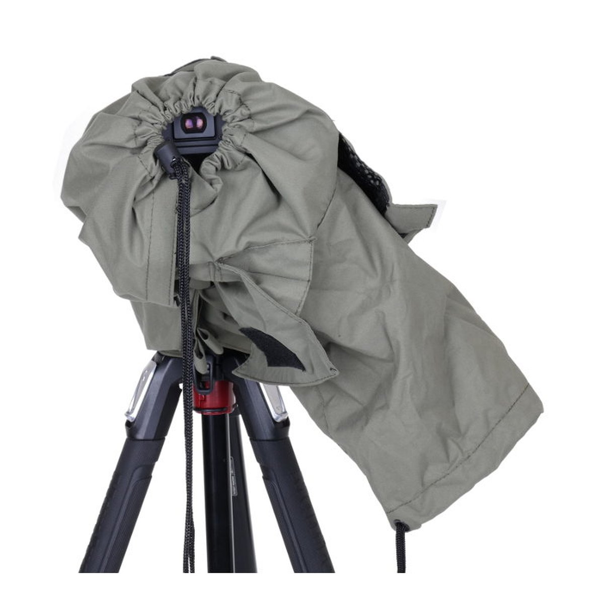 Caruba Regenschutz C2 Gross Gray - Anwendungsbeispiel: Kamera-Regenschutz auf Stativ