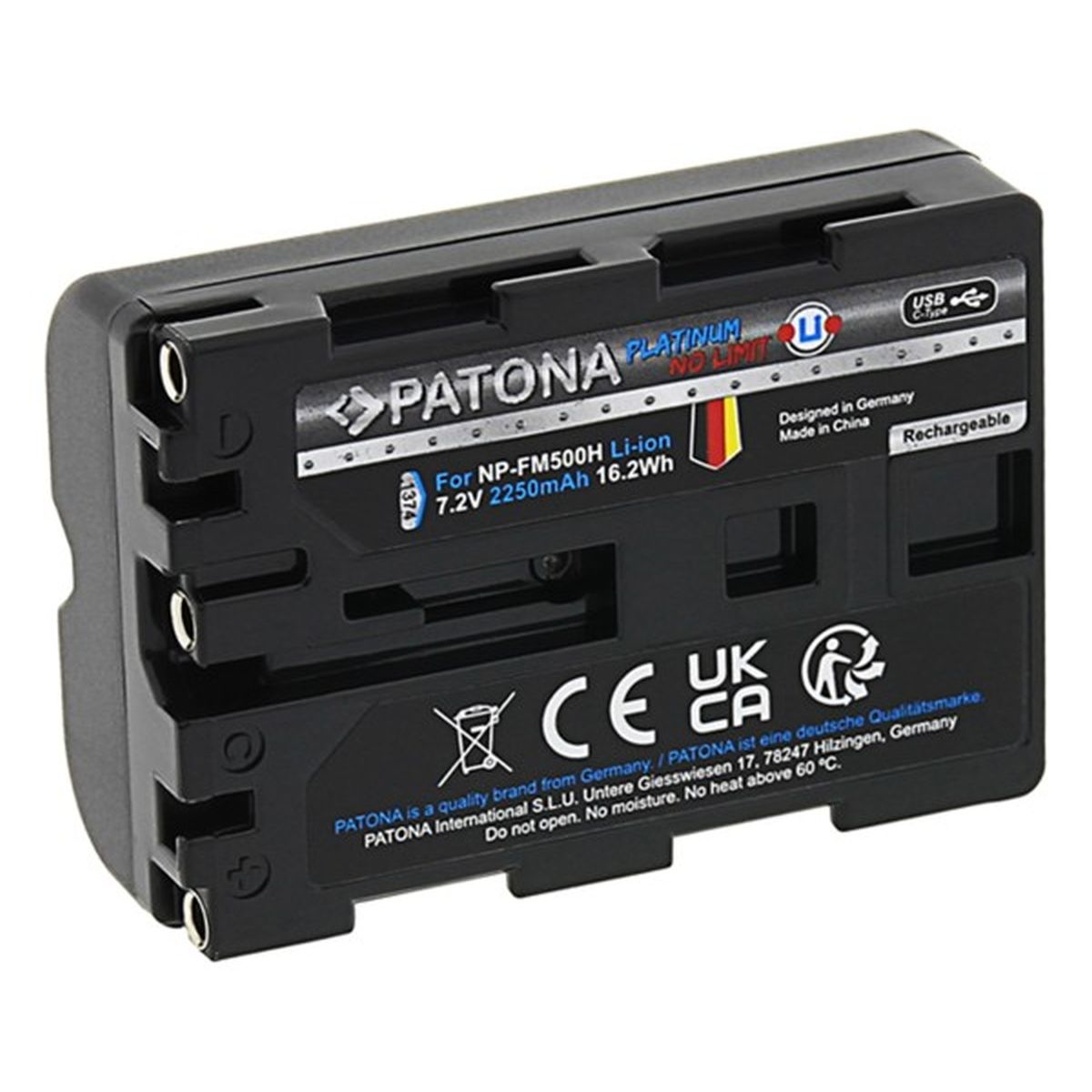 Patona Platinum Akku mit USB-C Input für Sony NP-FM500H
