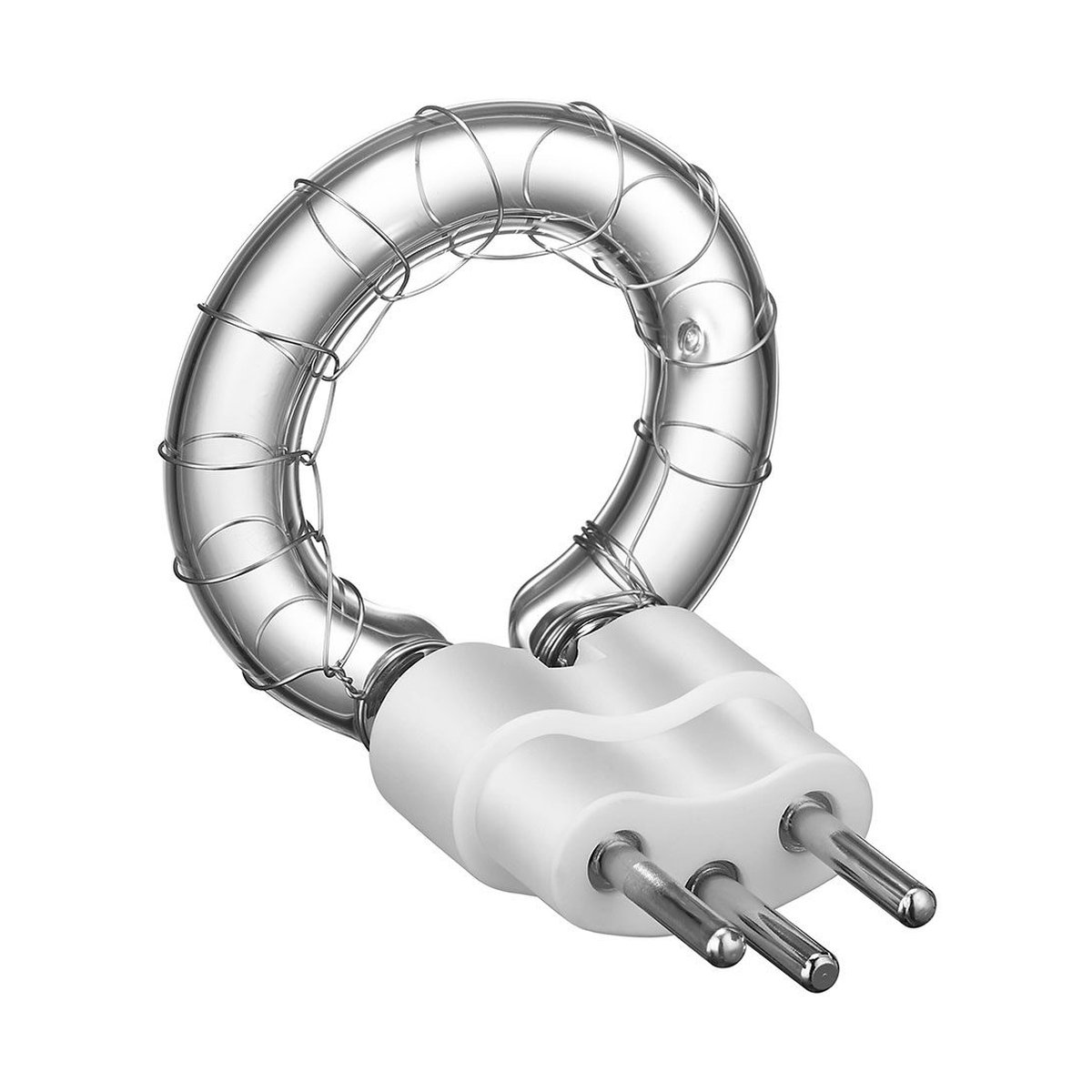 Godox Flash Tube for H2400P - Produktansicht: Ringförmiges Heizelement mit 3-Pin-Stecker und Schutzgitter.