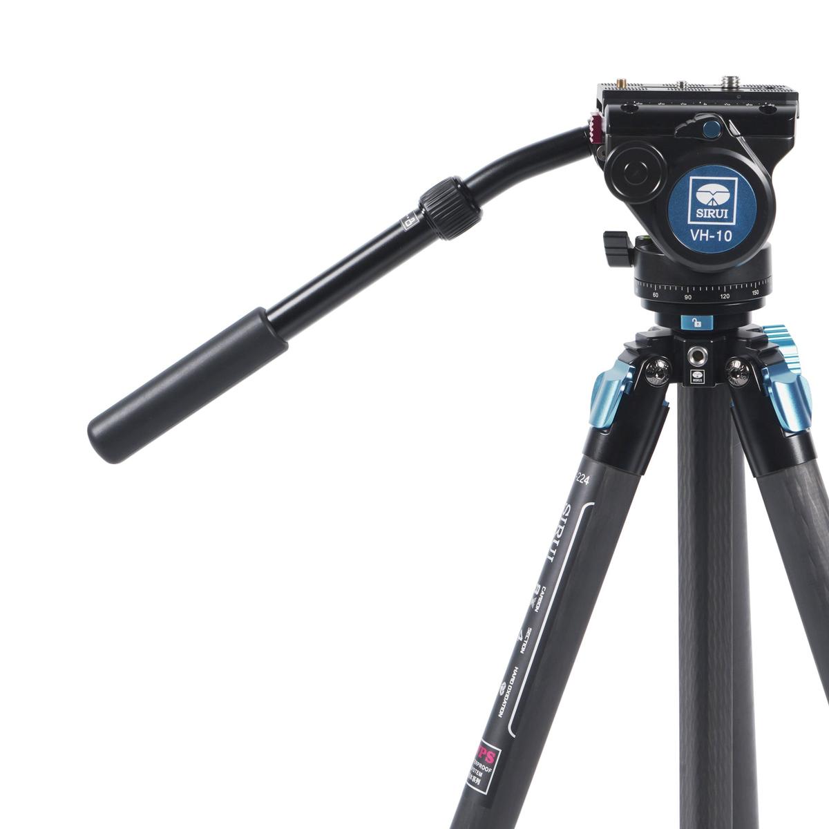 SIRUI ST-224 Superb Travel Dreibeinstativ Carbon 185 cm mit Videokopf VH-10 wasserdicht ST-Serie 