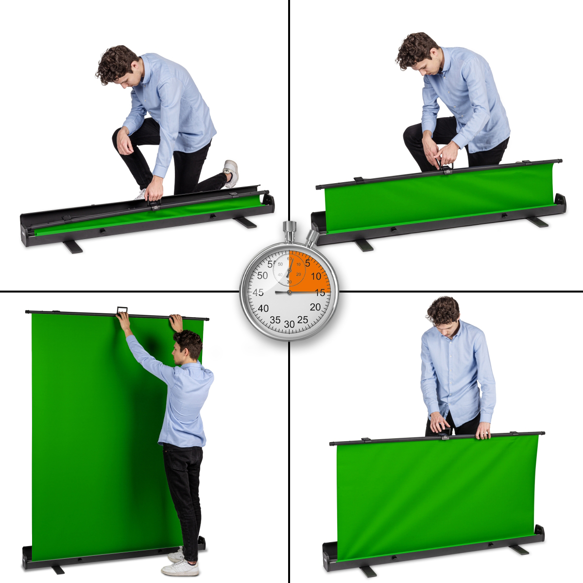 Walimex pro Roll-up Panel Hintergrund grün 155x200