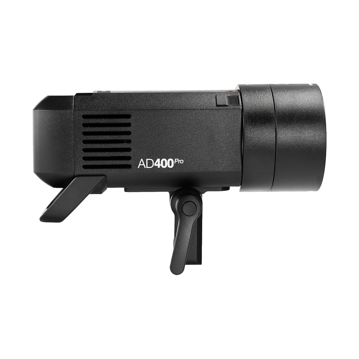 Godox Witstro AD400 Pro - AD400Pro Studioblitz: Seitenansicht mit Lüftungsschlitzen und Halterung