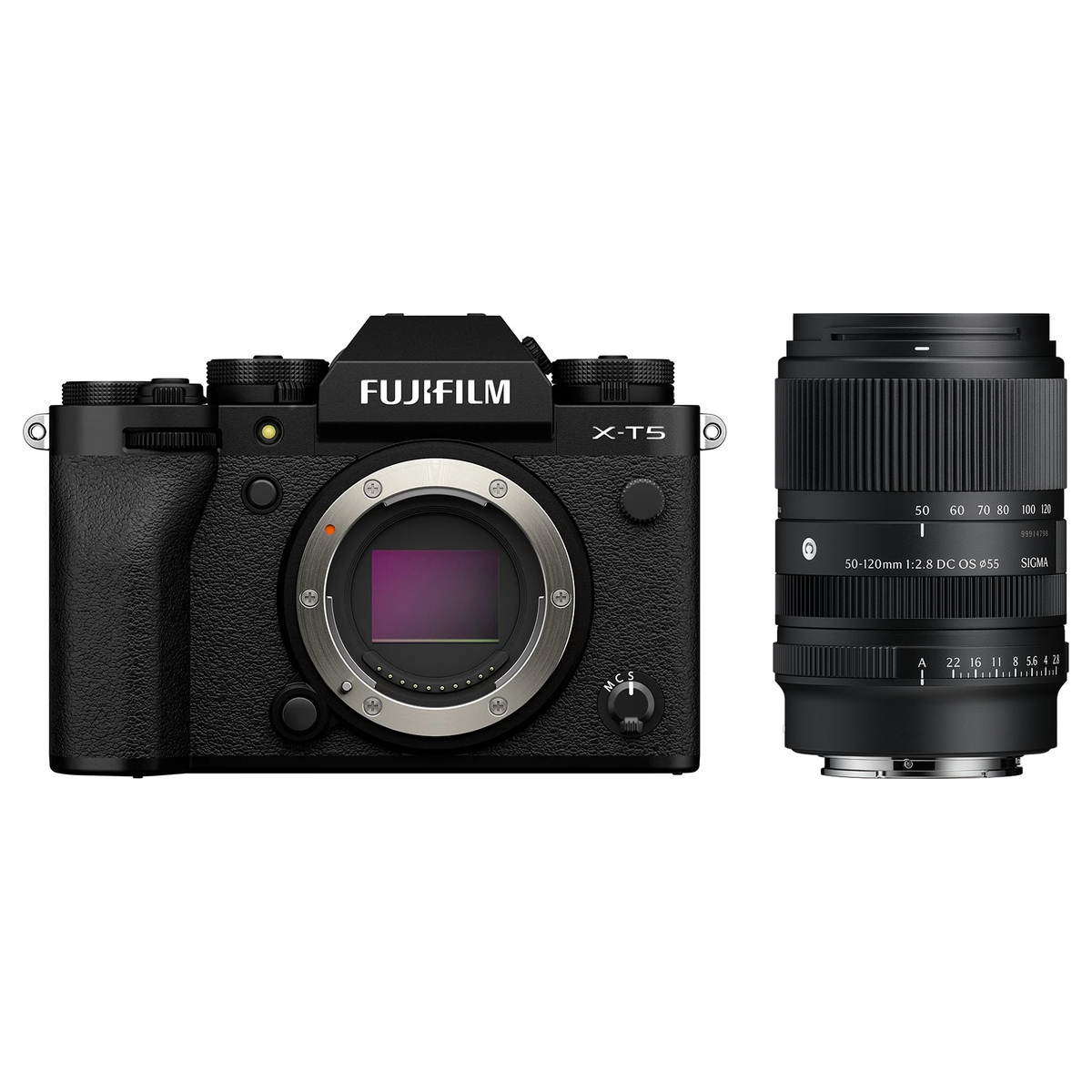 Fujifilm X-T5 Schwarz + Sigma 50-120 mm 1:2,8 DC OS (C) Fuji X