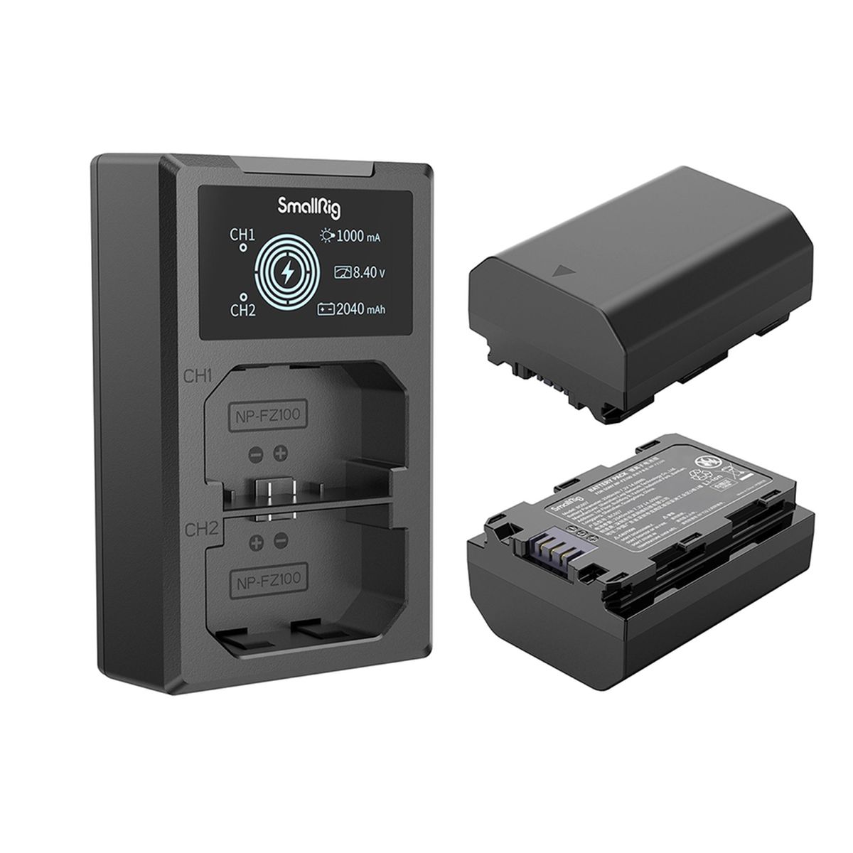 SmallRig 3824 NP-FZ100 Kamera-Akku- und Ladegerät-Kit für Sony