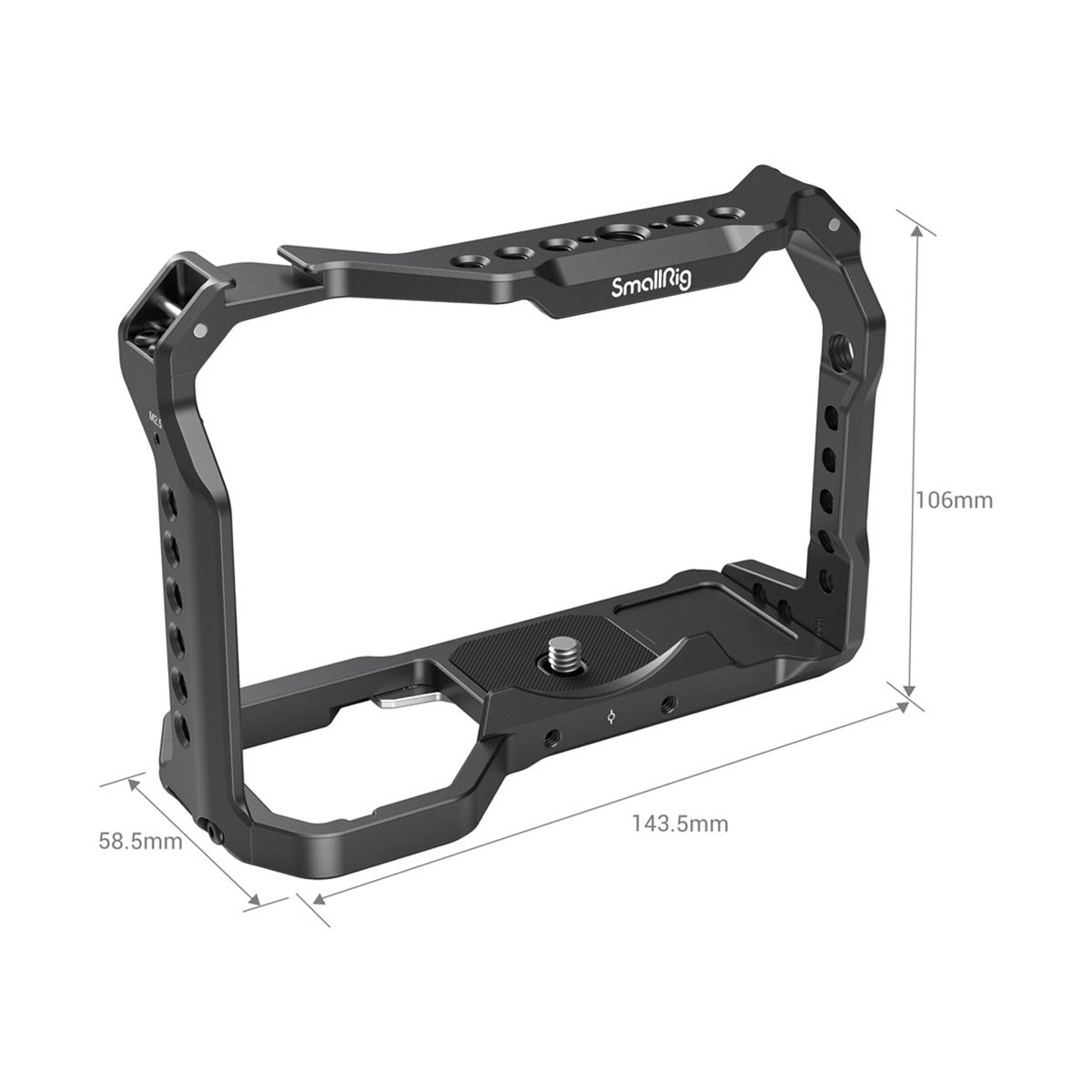 SmallRig 2918 Cage für Sony A7 III, A7R III und A9 - SmallRig Kamerakäfig, isometrische Ansicht mit Abmessungen