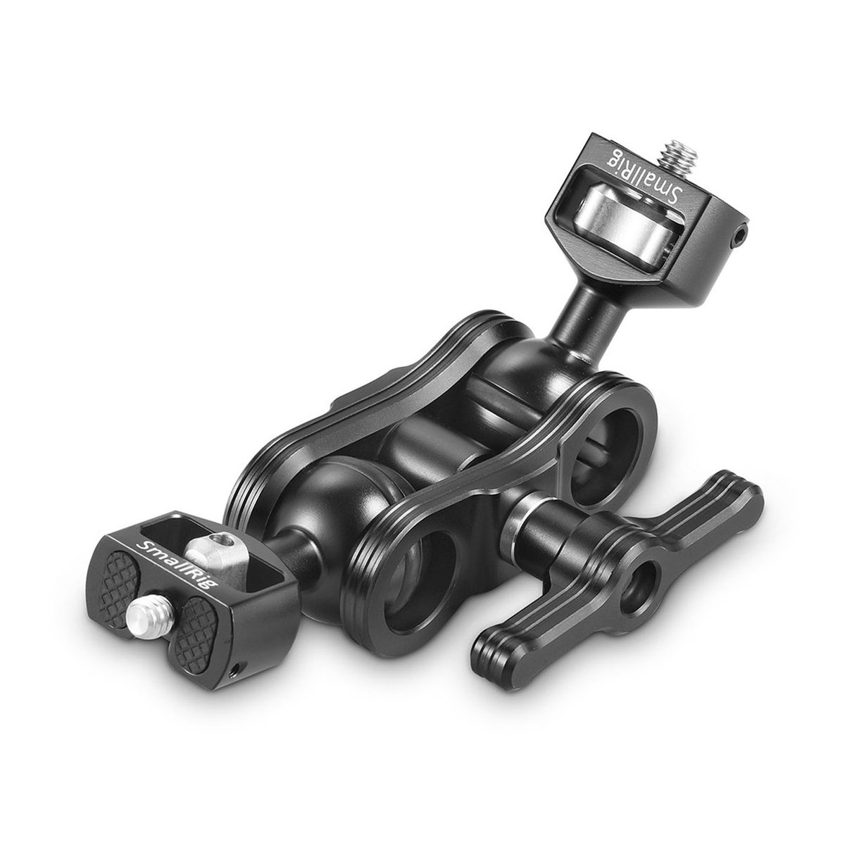 SmallRig 2070B Gelenkarm mit 1/4" Schrauben und Doppel-Ballheads - SmallRig Magic Arm, Gesamtansicht mit zwei Kugelköpfen und Zentralgriff