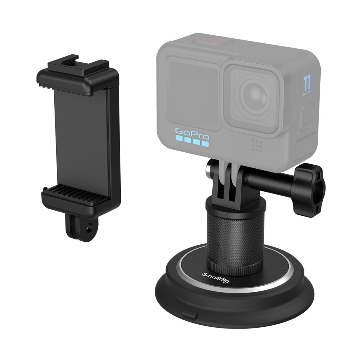 SmallRig 4347 Saugnapf-Montagehalterung für Action-Kameras - Produktübersicht: SmallRig Saugnapfhalterung mit GoPro-Adapter und Smartphone-Klemme