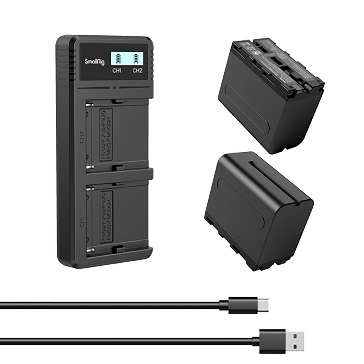 SmallRig 3823 NP-F970 Akku und Ladegerät Kit für Sony