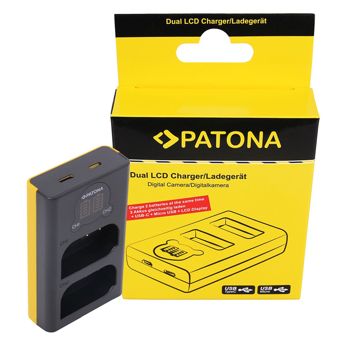 Patona Dual LCD USB Ladegerät Panasonic DMW-BLK22 Patona Dual LCD USB Ladegerät Panasonic DMW-BLK22