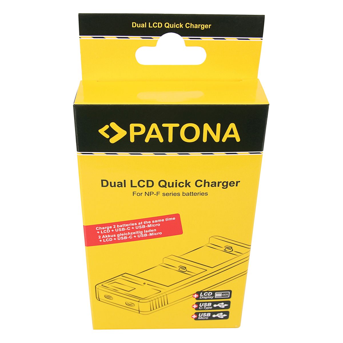 Patona Dual LCD USB Ladegerät Sony NP-F 550