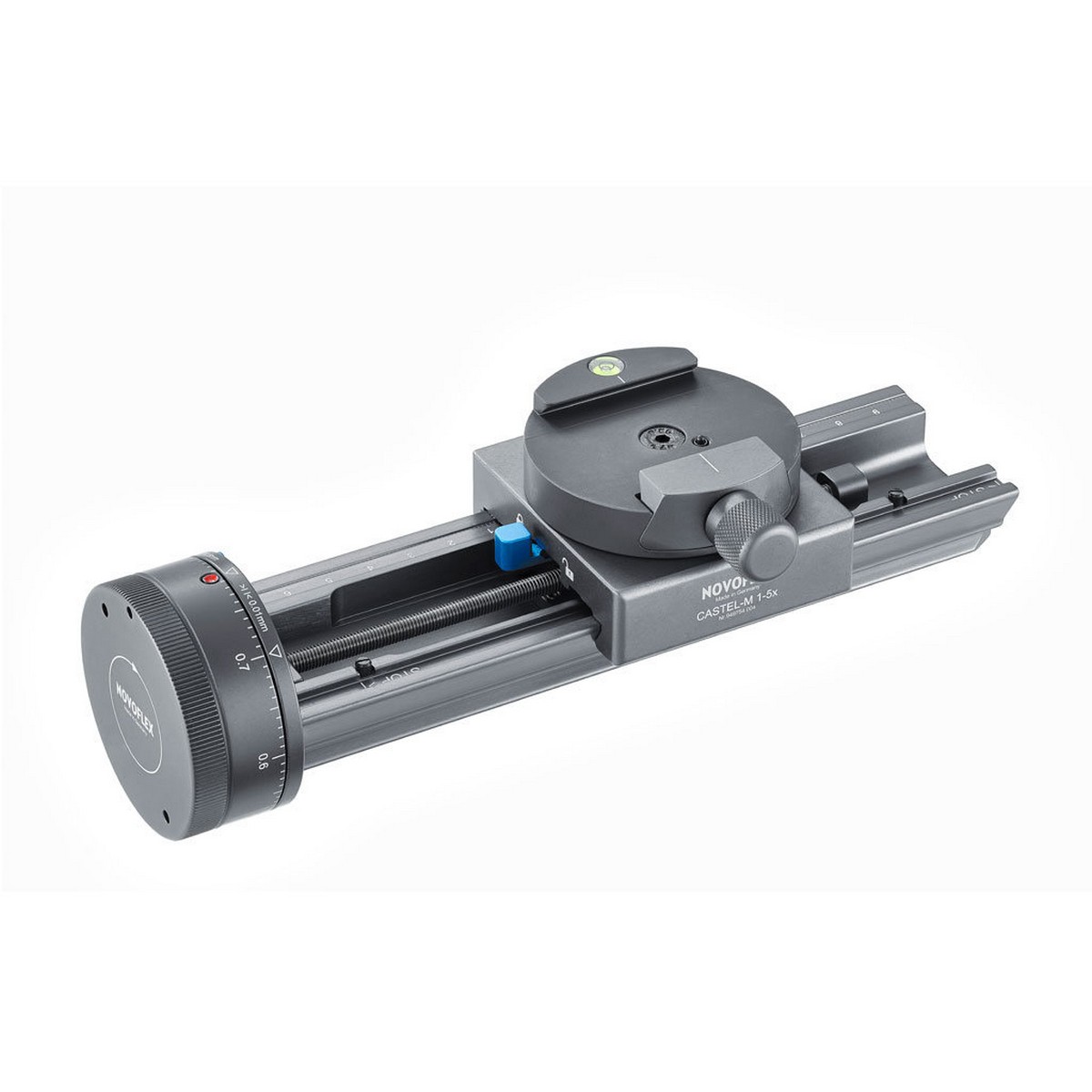 Novoflex Einstellschlitten mit Fokusrad und Rasterungen