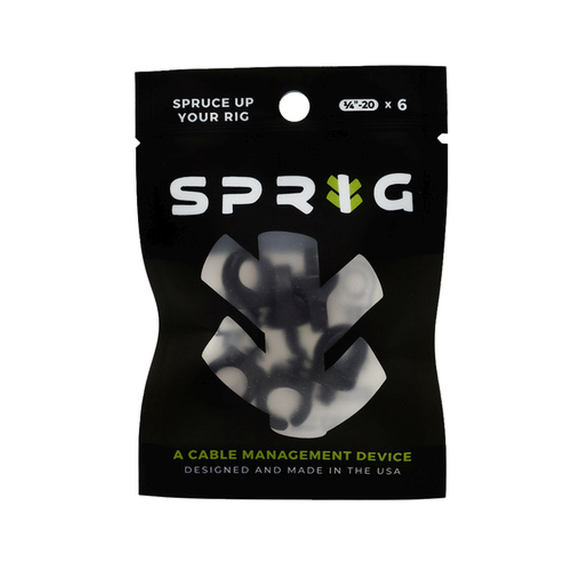 Sprig 6er Pack Black (1/4"-20) Kabel- Management