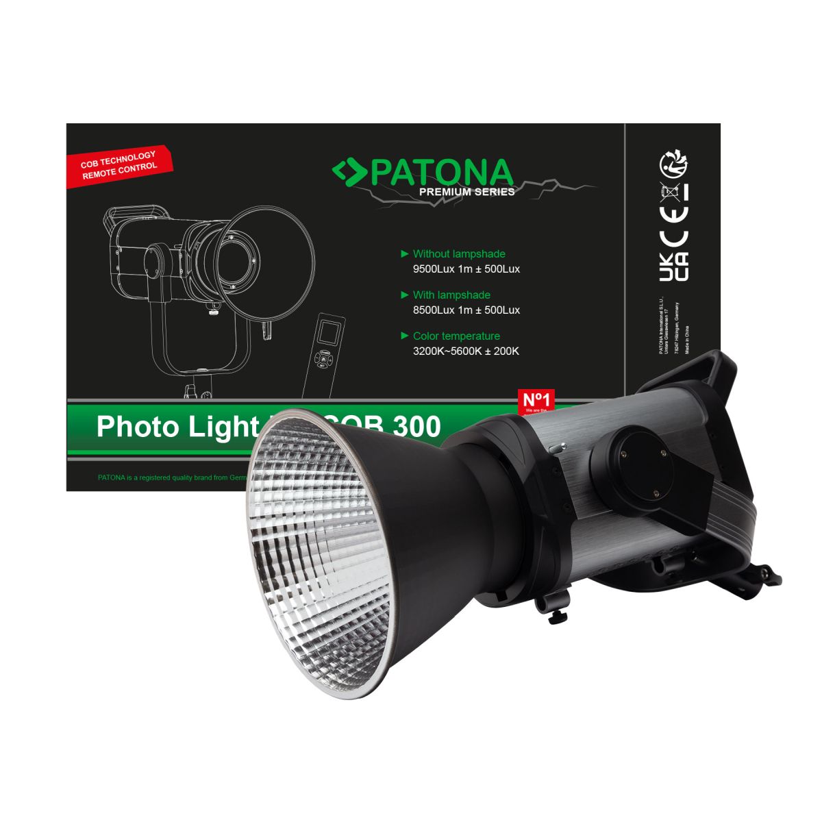 PATONA Premium Foto-Licht COB-300 APRC mit App-Steuerung