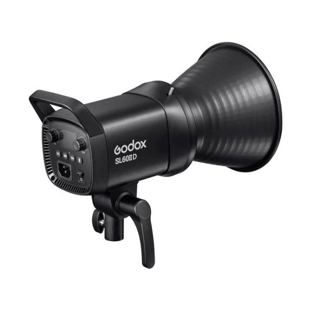 Godox SL60IID LED Video Light - Godox SL60IID LED Videoleuchte, schräge Frontansicht mit Standardreflektor
