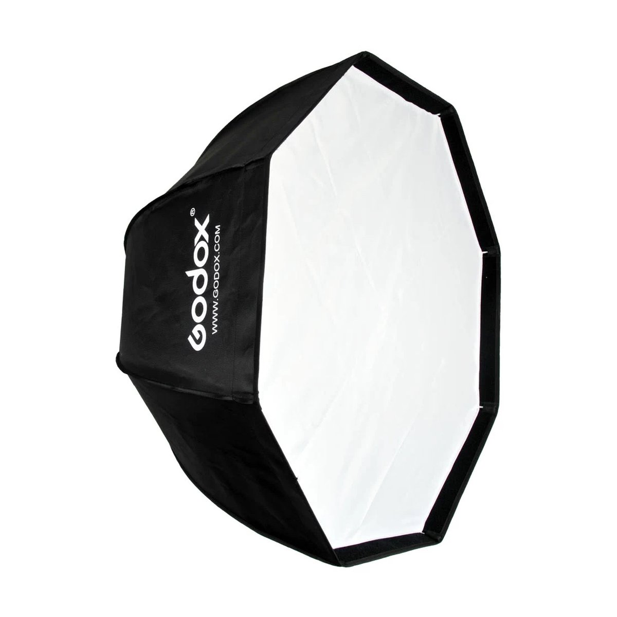 Godox Umbrella Softbox Bowens 95cm mit Gitter - Godox achteckige Softbox, Frontansicht mit Logo