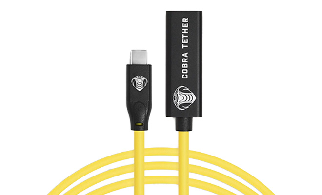 Cobra Tether 5 Meter USB-C zu USB-C Kabel – Verlängerung Robustes gelbes USB-C Verlängerungskabel von Cobra Tether mit 5 Metern Länge