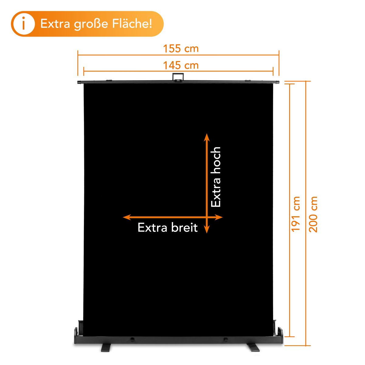 Walimex pro Roll-up Panel Hintergrund schwarz 155x200