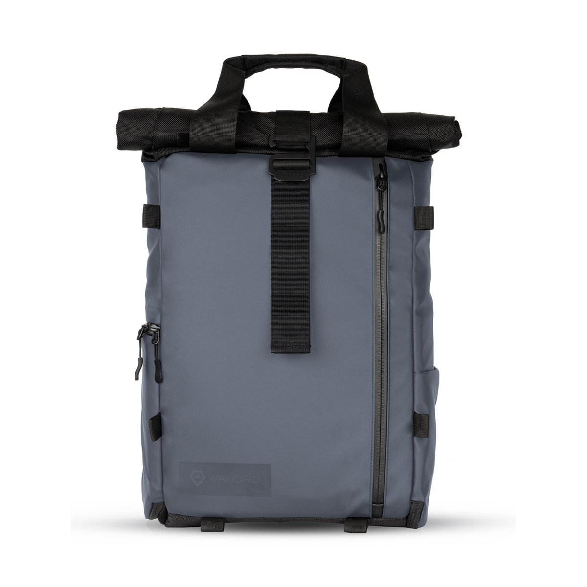 WANDRD PRVKE Lite 11-Liter Blue - Frontansicht: Grauer Roll-Top Rucksack WANDRD PRVKE Lite 11-Liter Blue - Frontansicht: Grauer Roll-Top Rucksack